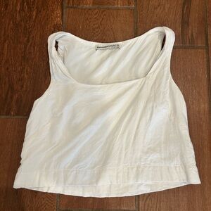 Abercrombie size XS white linen blend crop tank